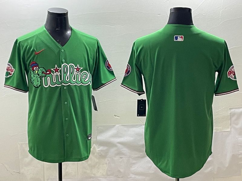 Men Philadelphia Phillies Blank Green Joint Name 2025 Nike MLB Jersey style 3